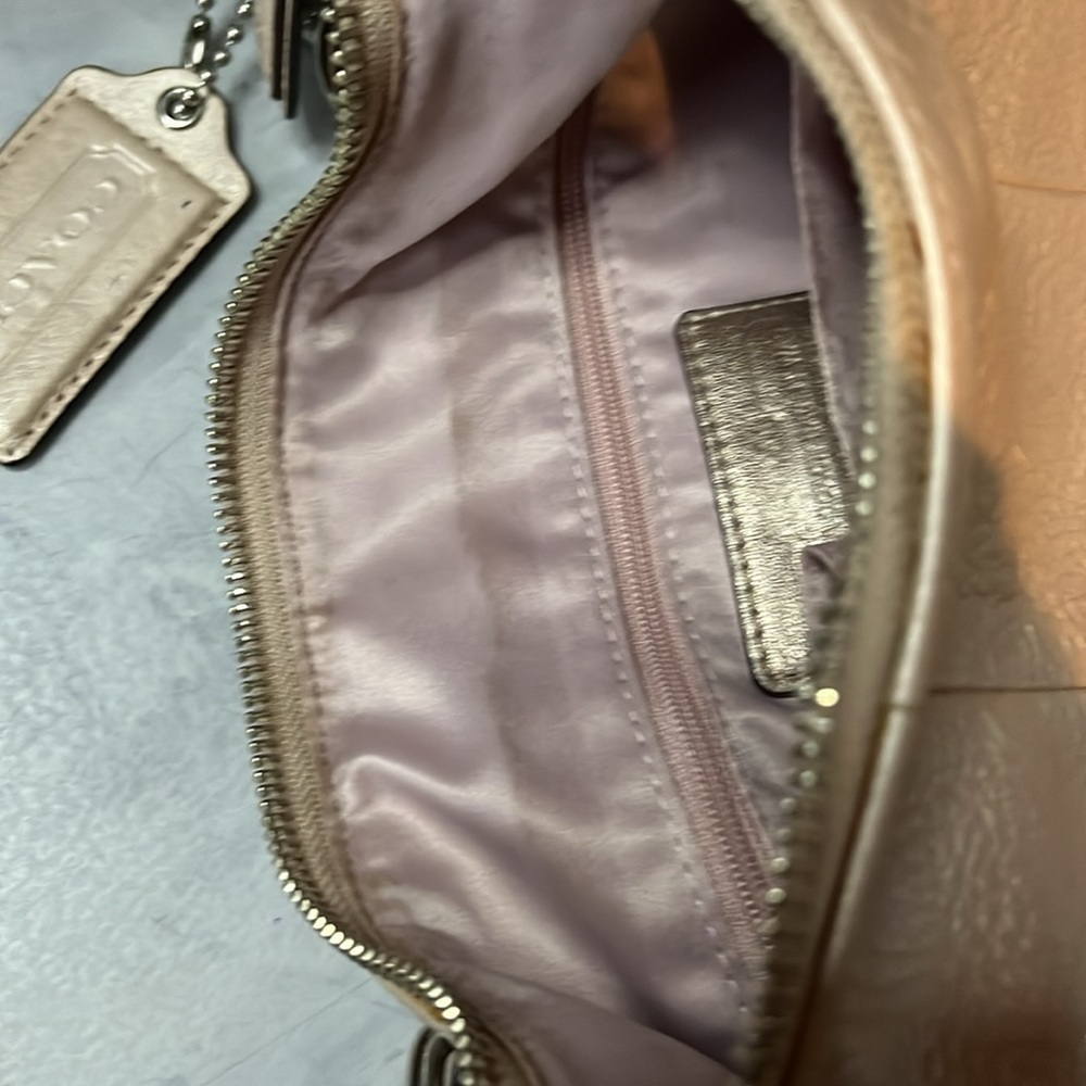 Coach  Kristen 16808 metallic pearl leather Shoulder bag  Satchel  Crossbody EUC - Picture 16 of 17